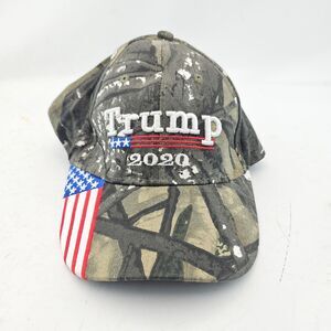 2020 Camo Baseball Cap with American Flag Accent